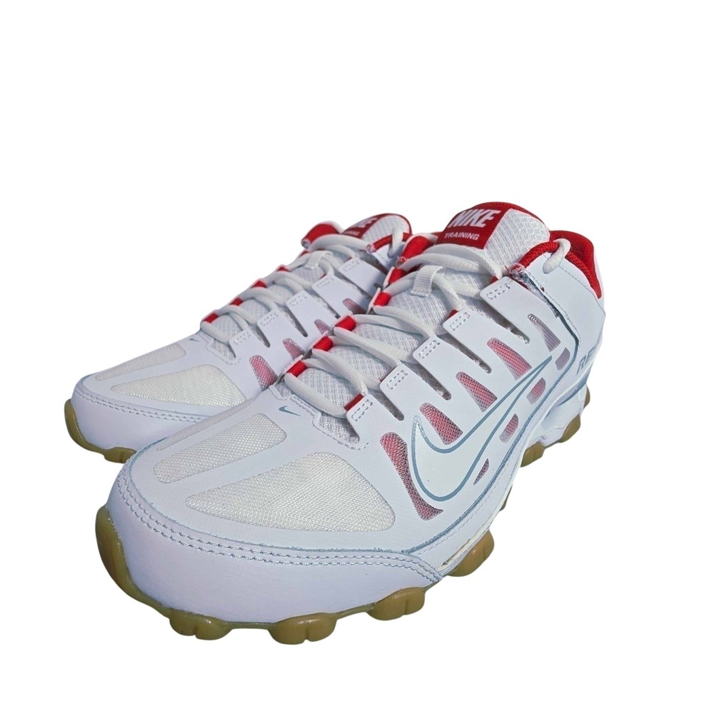Nike Reax 8 TR Mesh Sneakers Mens 10.5 White Red 621716-103 Walking Shoes NIB